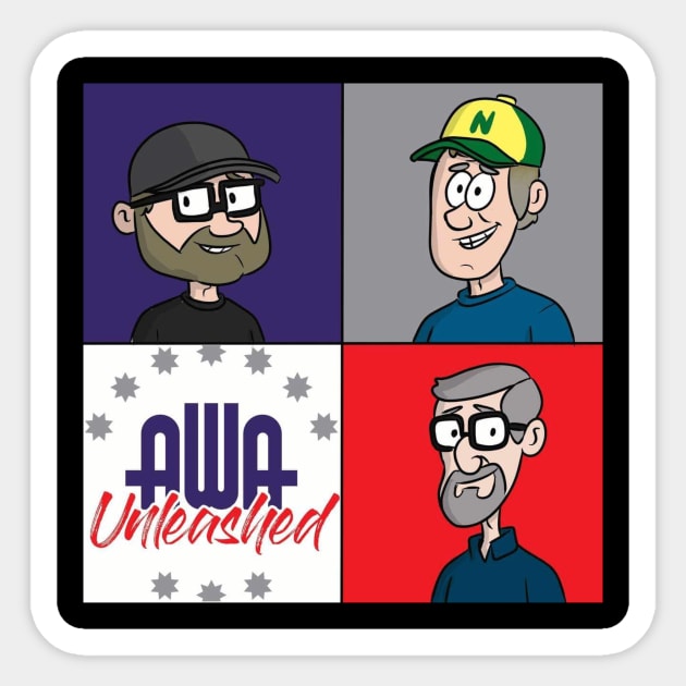 AWA Unleashed Crew Quad Box Sticker by Unleashed Plus!